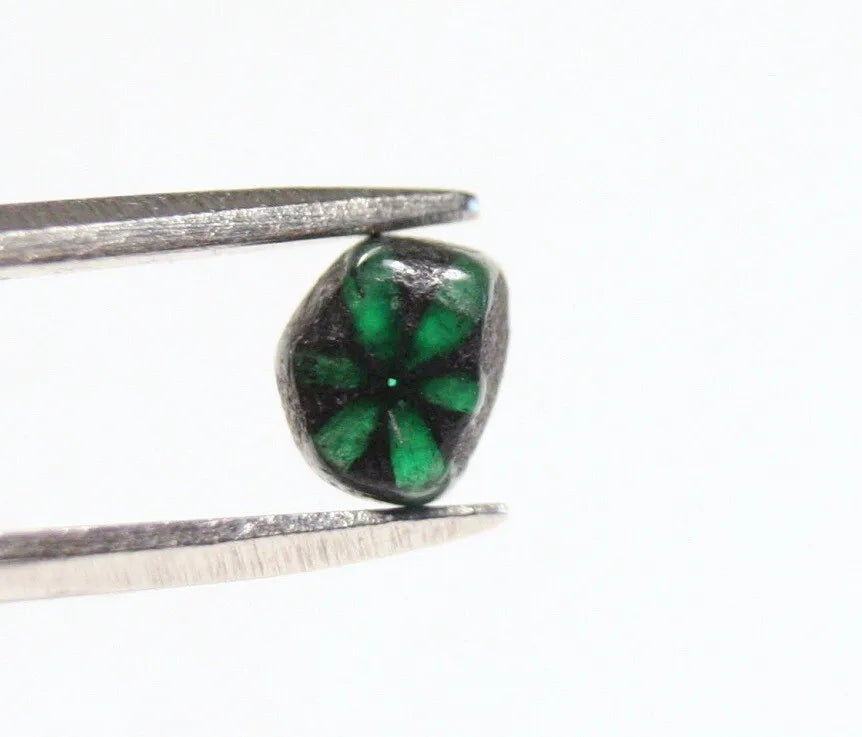 Muzo Trapiche Emerald 0.25ct Stunning Rare Natural Emerald Formation 4x3mm