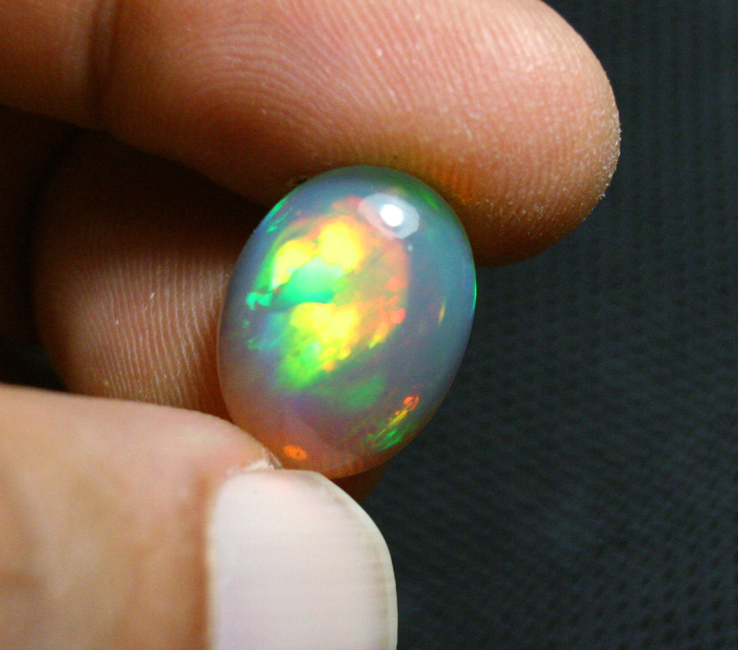 Welo Grey Base Opal 6.5ct Cabochon BroadFlash AAA Natural Opal 17x12mm Video