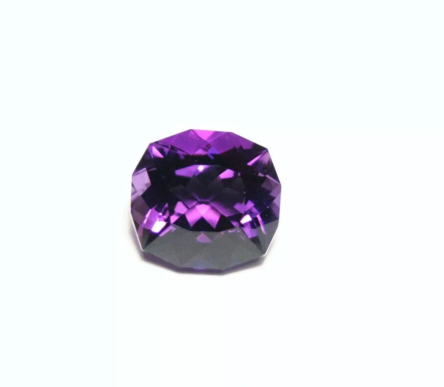 Zambian Amethyst 6.4ct Precision Custom Cushion Cut Gem AAA Amethyst 12x11mm