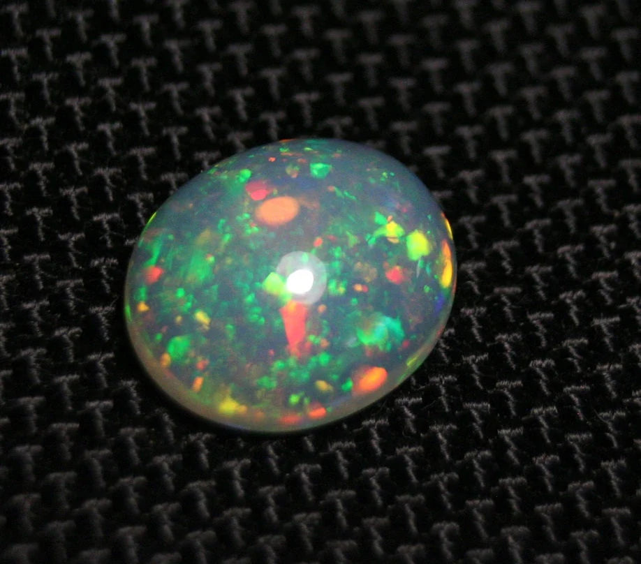 Welo Crystal Opal Cabochon 3.5ct Harlequin Confetti Blaze Natural Ethiopian Opal See Video 13x11mm