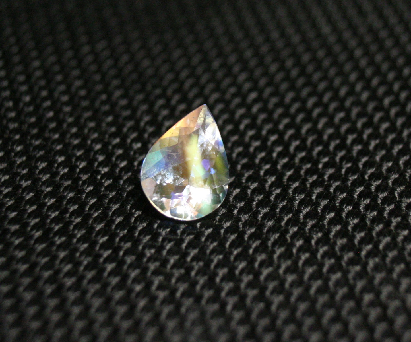 Faceted Moonstone 1.33ct Madagascar AAA Rainbow Moonstone 9x7mm Pear