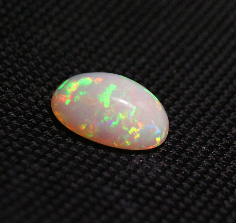 Welo Precious Opal Cabochon 7.7ct Rainbow Flakes Natural Ethiopian Opal 17x12mm