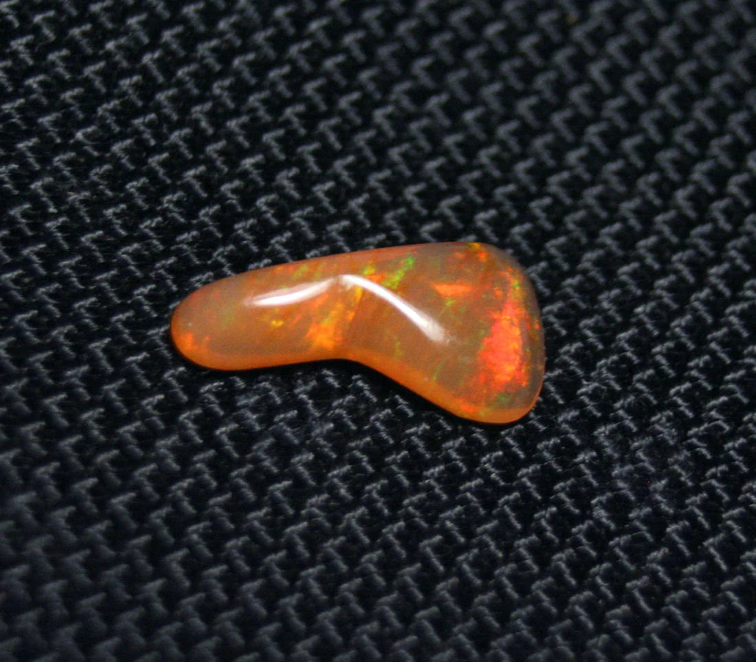 Rare Mexican Fire Opal Carving 1.8ct Neon Flash AAA Quality Fire Opal 15x8mm