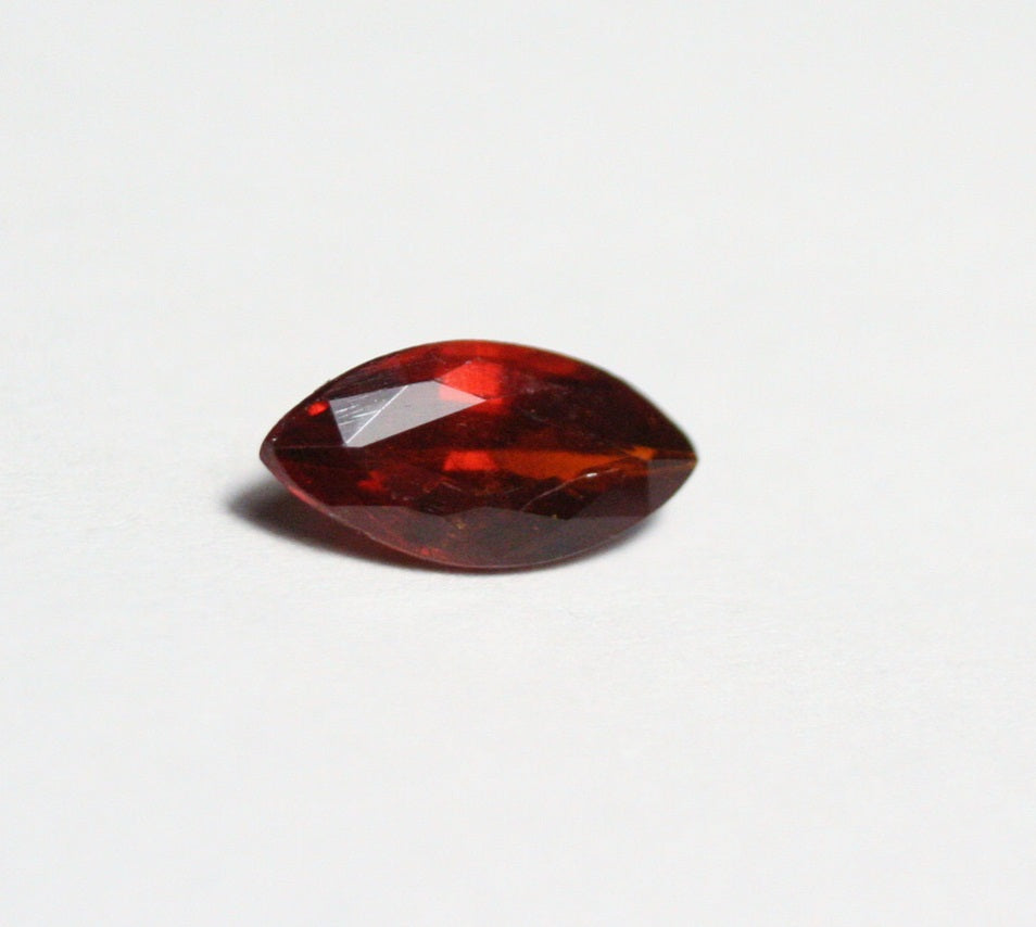 Clinohumite 0.73ct Ultra Rare Deep Orange / Red Faceted Gem - Pakistan 8x4mm