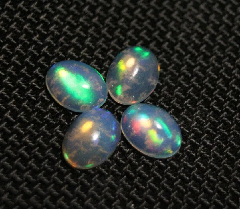 Welo Crystal Opal Cabochon 3ct 4pc Lot Lovely Natural Matching Opal Lot 8x6mm