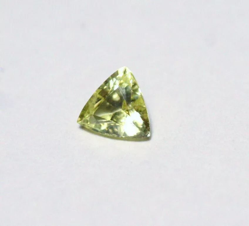 Burmese Chrysoberyl 0.43ct Rare Yellow AAA Scintillating Trillion Cut 5x5mm