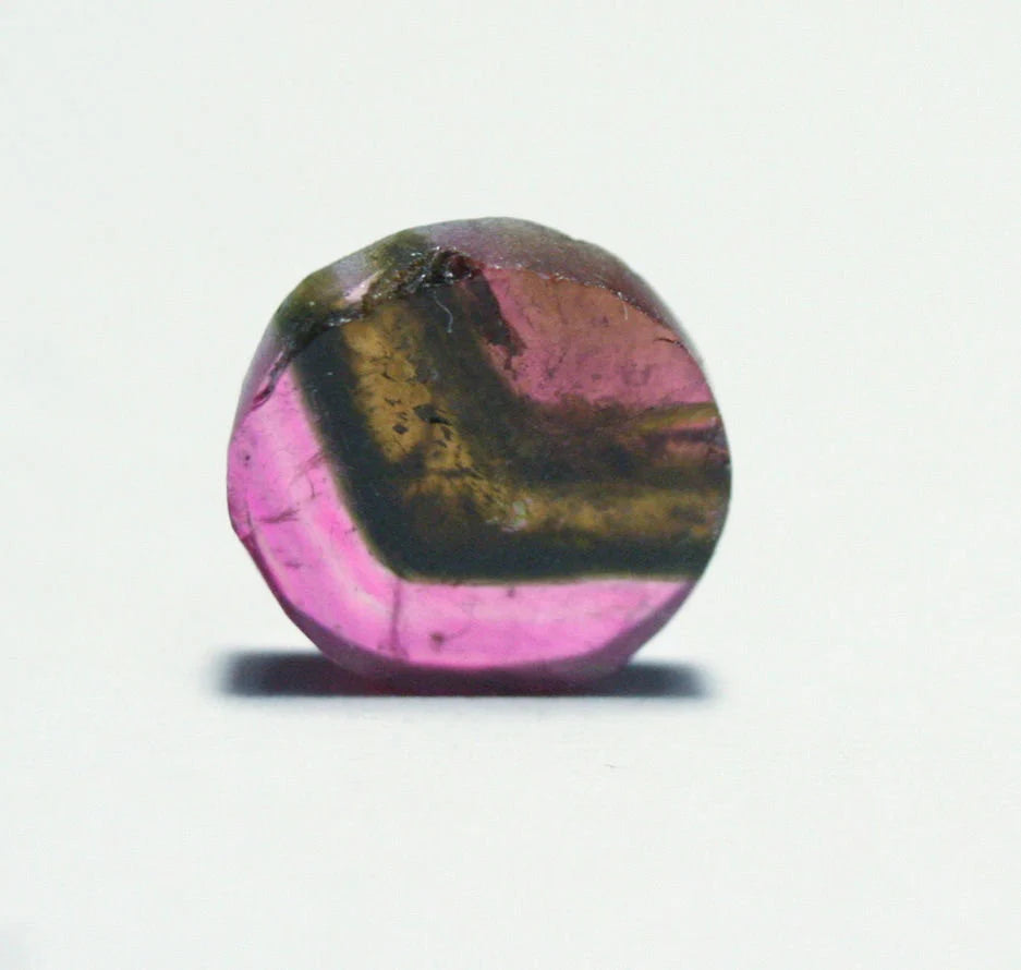 Tourmaline Slice 1.64ct Beautiful Polished Watermelon Tourmaline Madagascar 8x8mm