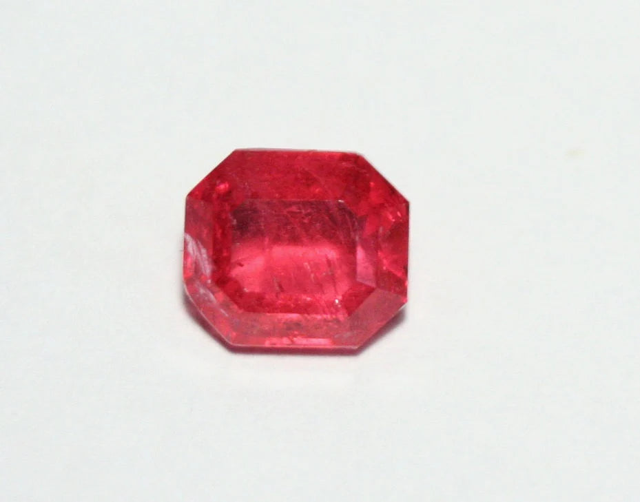 Rare Faceted Rhodonite 1.74ct Brazil Ultra Rare Crimson Red Gem Grade Rhodonite 7x6mm