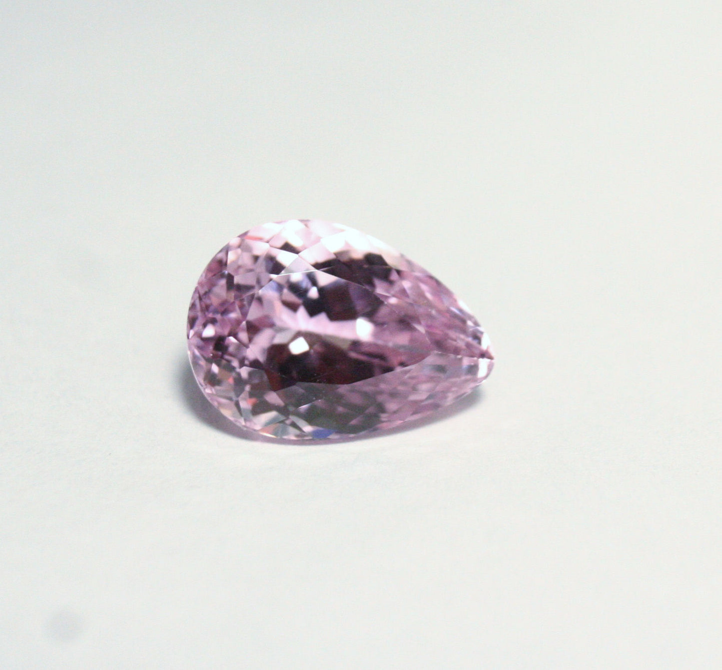 Pink Kunzite 7.18ct Madagascar Scintillating Custom Cut Pear 14x10mm