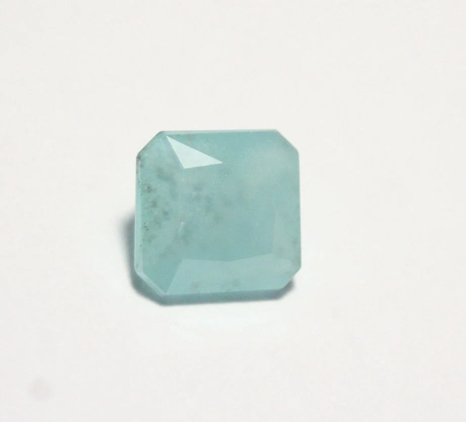 Rare Blue Green Smithsonite 5.6ct Madagascar Faceted Translucent Gem 9x9mm