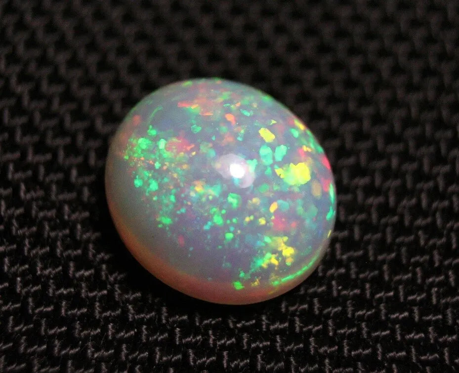 Welo Opal Cabochon 7ct Confetti Blaze Natural Crystal Opal Ethiopia Video 15x12mm