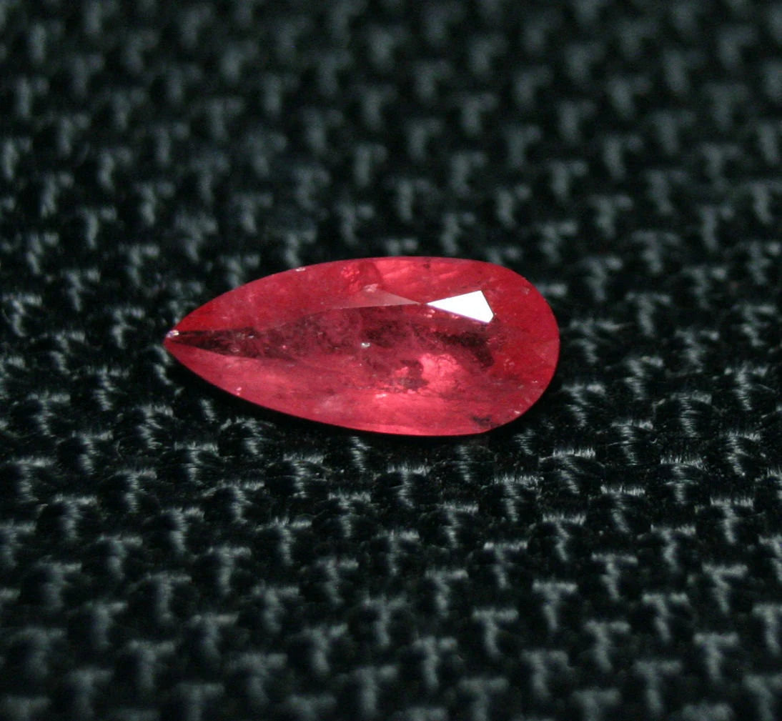 Rare Faceted Rhodonite 0.78ct Brazil Ultra Rare Crimson Red Gem Grade Rhodonite 9x4mm