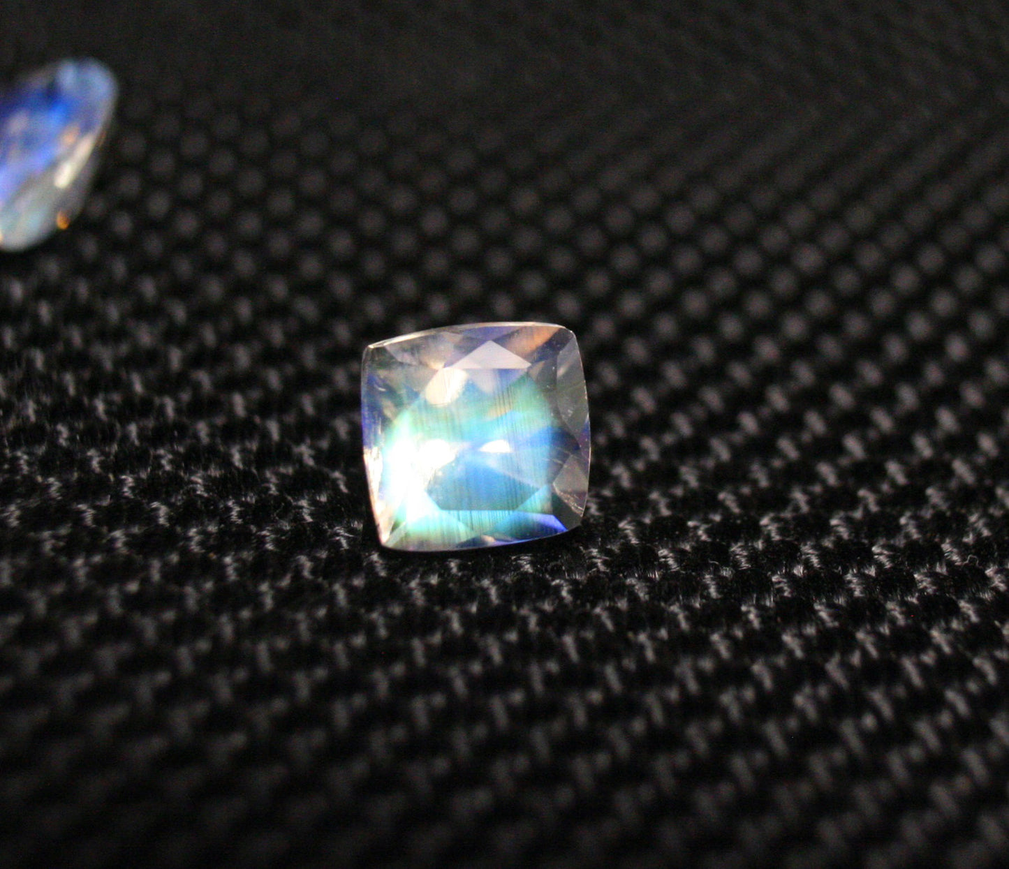 Faceted Moonstone 1.06ct Madagascar AAA Rainbow Moonstone 6x6mm Cushion