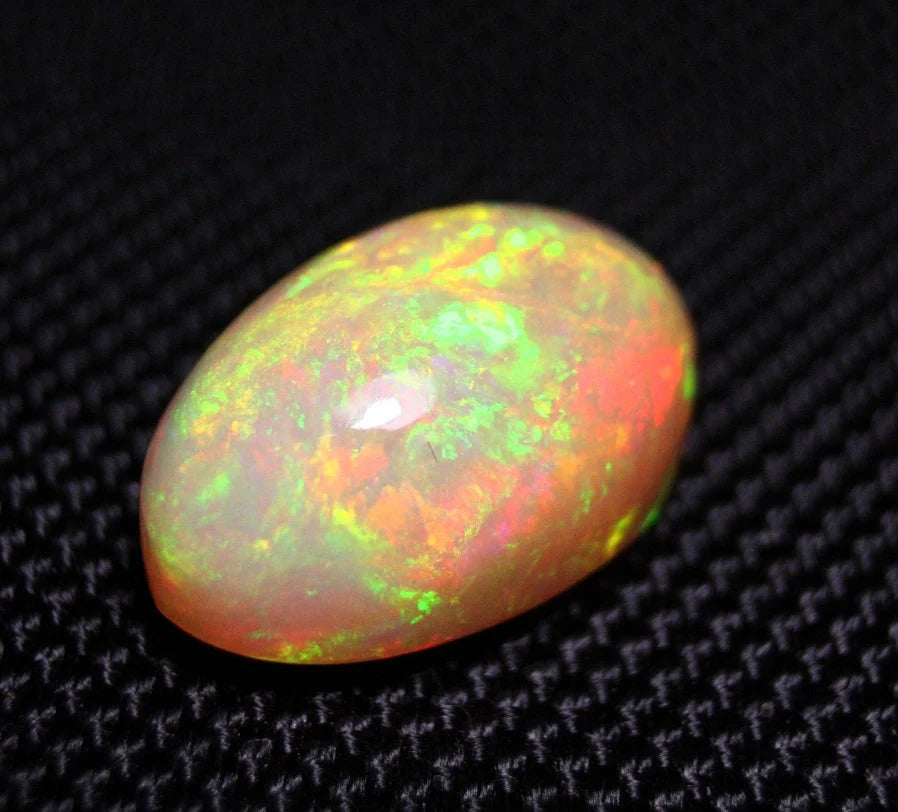 Welo Honey Opal Cabochon 14.8ct Neon Rainbow Blaze Natural Opal See Video 20x13mm