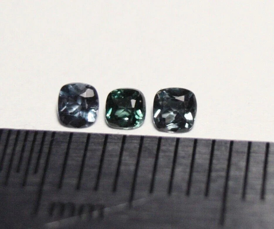 Blue Colour Change Garnet Bekily, 0.25ct Melee 3pc Lot Madagascar Worlds Rarest Garnet