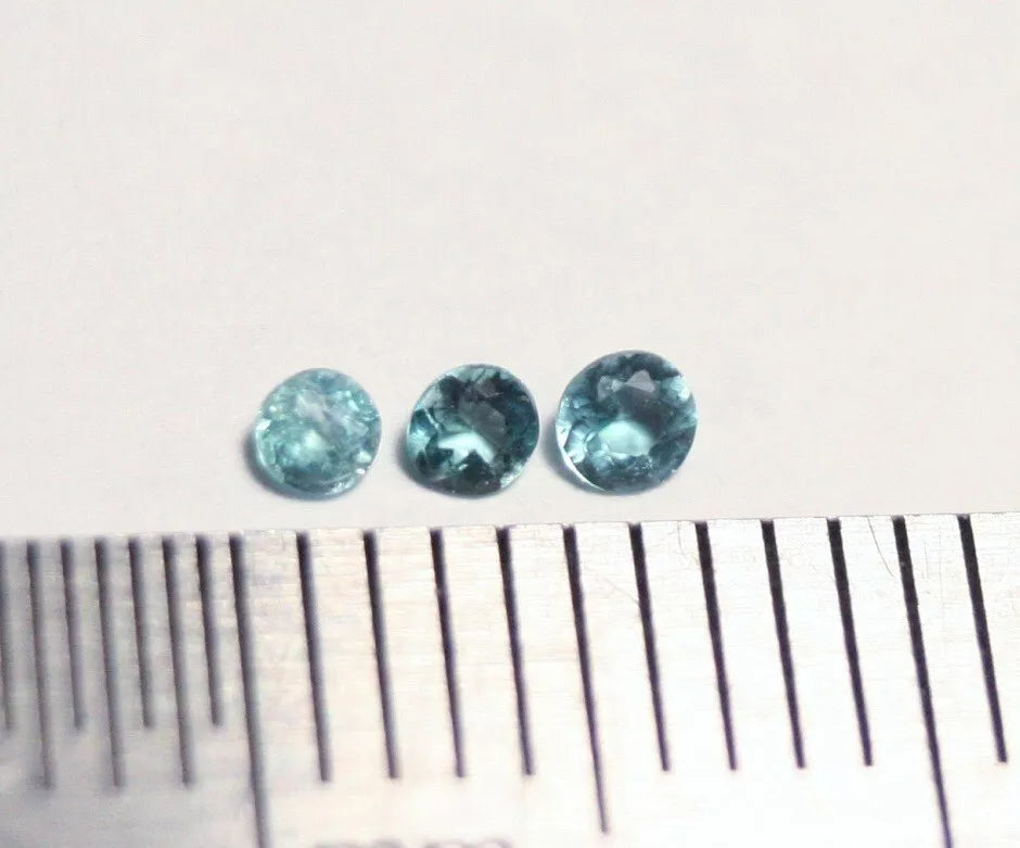 Grandidierite 0.09ct 3pc 1.5mm Exceptional Gem Quality Madagascan Grandidierite