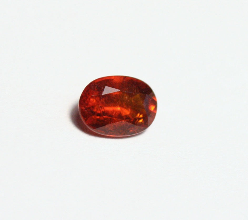 Clinohumite 0.6ct Ultra Rare Deep Orange / Red Faceted Gem, Pakistan 6x4mm