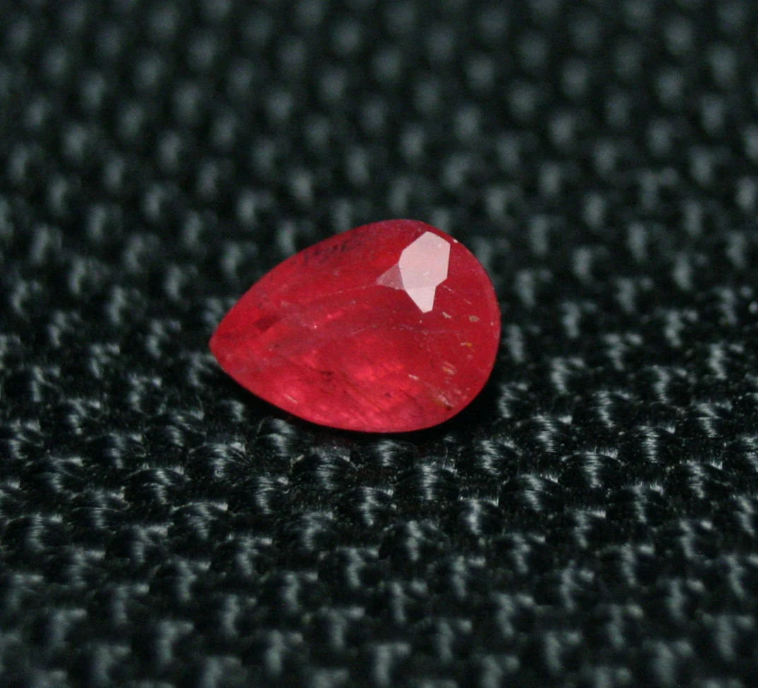 Rare Faceted Rhodonite 0.89ct Brazil Ultra Rare Crimson Red Gem Grade Rhodonite 7x5mm