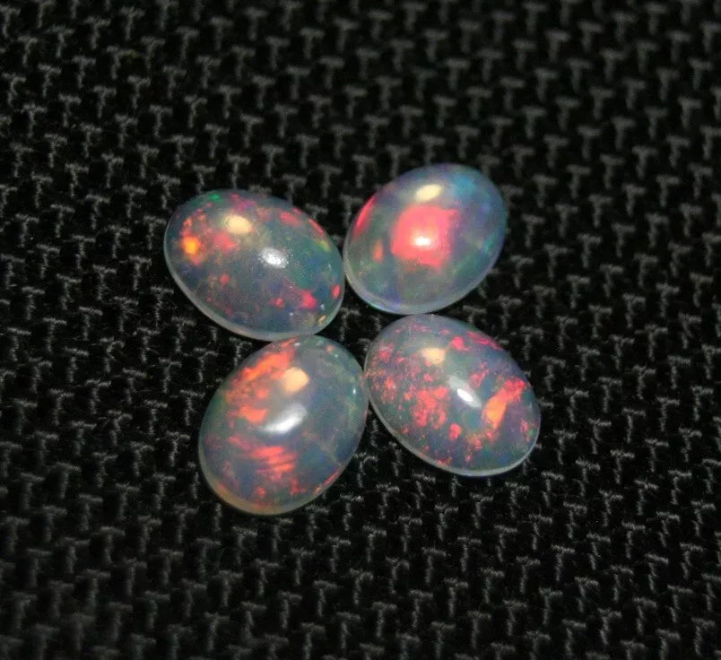 Welo Crystal Opal Cabochon 8x6mm 4pc Lot Lovely Natural Matching Opal Lot 2.88ct