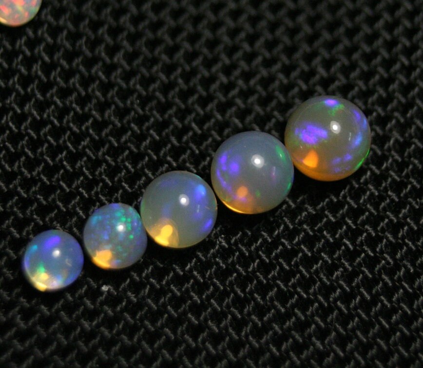 Welo Crystal Opal Graduated Crystal Ball Set 3.6ct 5pc Natural Opal See Video 6-4mm