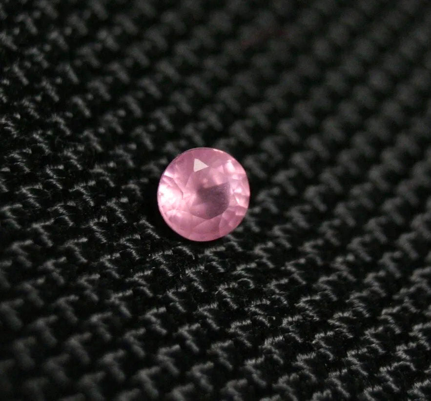 Mahenge Pink Spinel 0.41ct Rare Fluorescent Fine Natural Spinel Round Cut 4.2mm