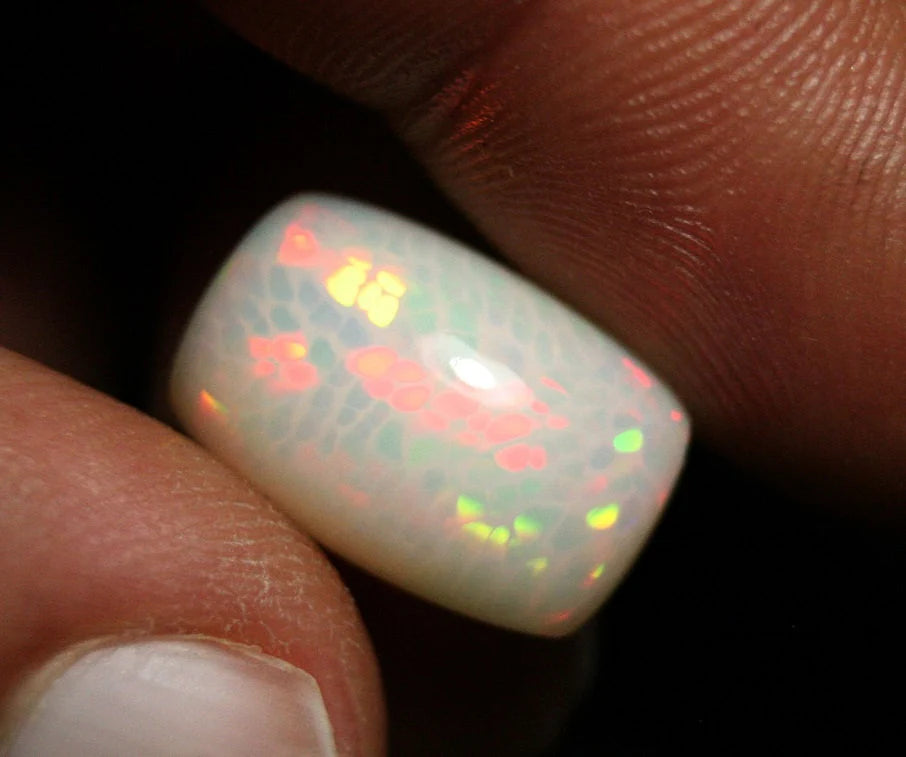 Precious Welo Opal Cabochon 10.2ct Rainbow Snakeskin Rare AAA Natural Opal Video