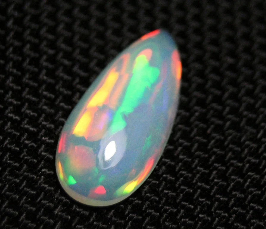 Welo Crystal Opal Cabochon 3.1ct Rainbow Blaze Teardrop Natural Opal See Video 19x9mm