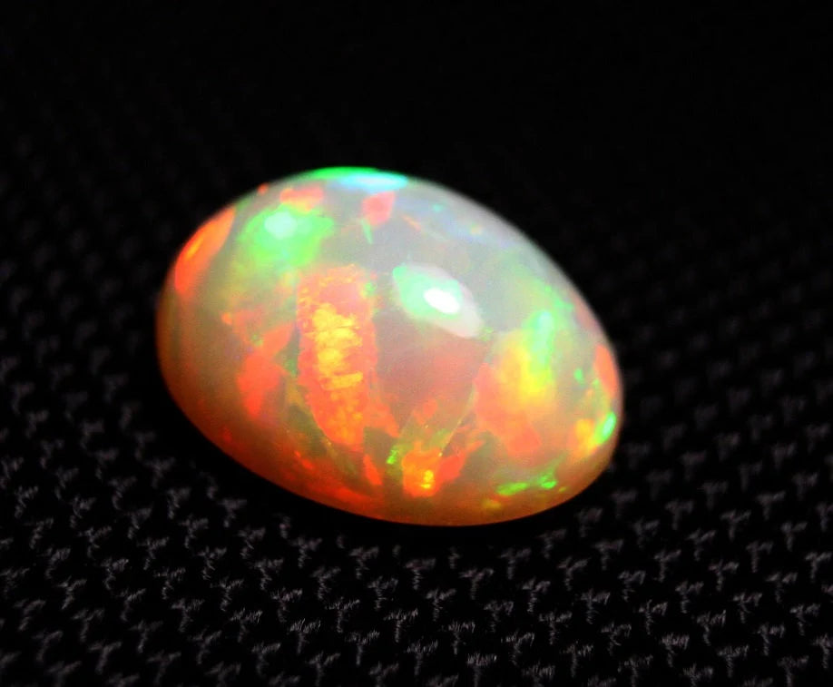 Mezezo Precious Opal Cabochon 8.77ct Rainbow Mosaic Rare Natural Opal See Video