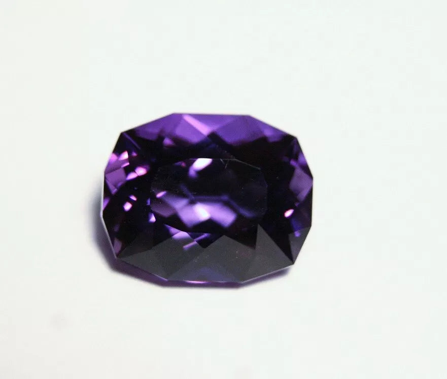 7.8ct Zambian Amethyst - Unique Custom Cushion Cut Gem - AAA Amethyst 13x11mm