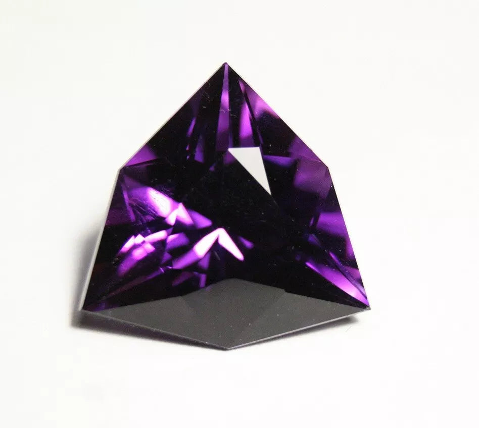 Zambian Amethyst 15.8ct Unique Custom Trillion Cut Gem - AAA Amethyst 18x18mm