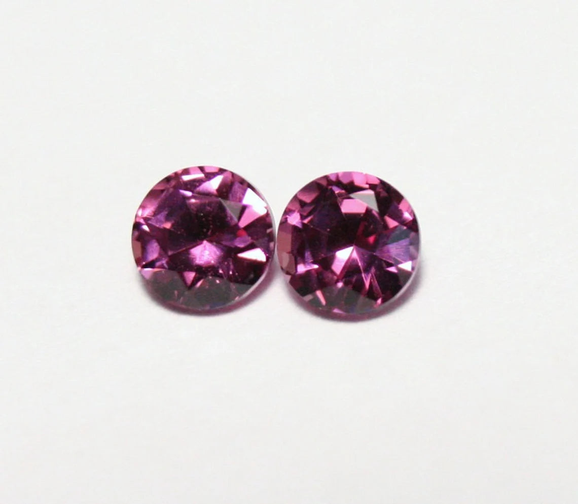 Malaya Garnet Pair 0.68ct Scintillating Rounds Natural Malaya Garnet Madagascar 3.8mm