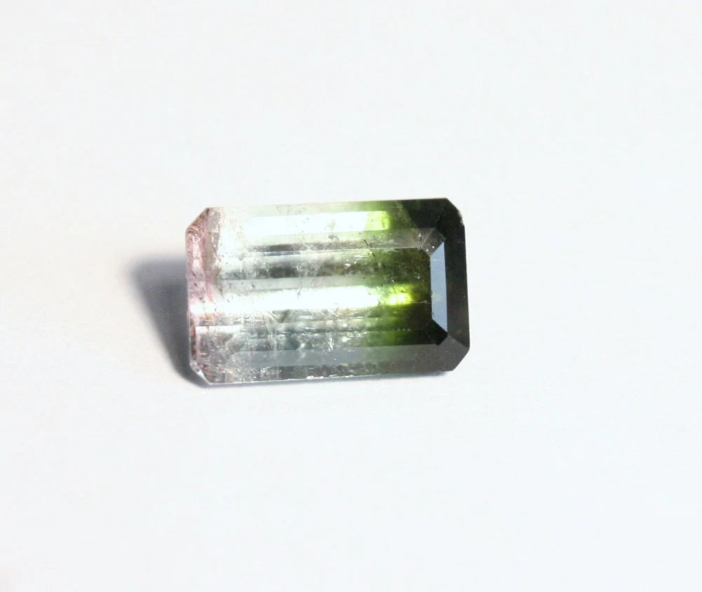 Achroite Tourmaline 4.5ct Stunning Emerald Cut Watermelon Tourmaline 12x7mm