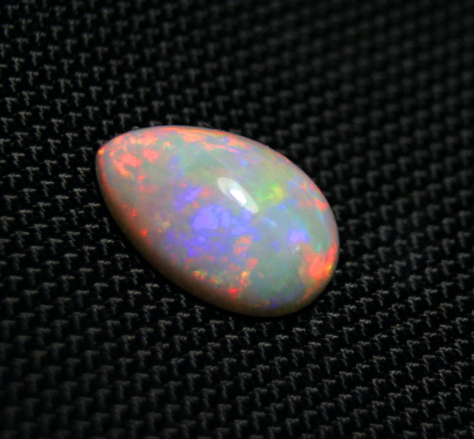 Welo Grey Base Opal Cabochon 9.9ct Rainbow Pear AAA Natural Opal Video 20x13mm