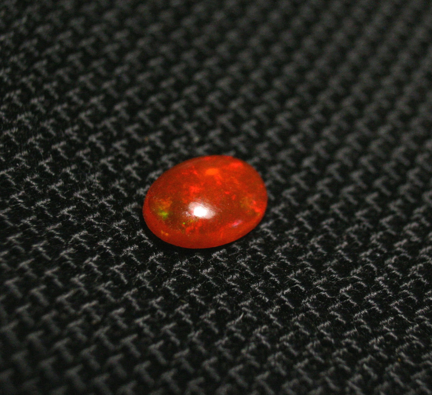 Rare Mexican Fire Opal Cabochon 0.65ct Rainbow Flash AAA Quality Fire Opal 8x6mm