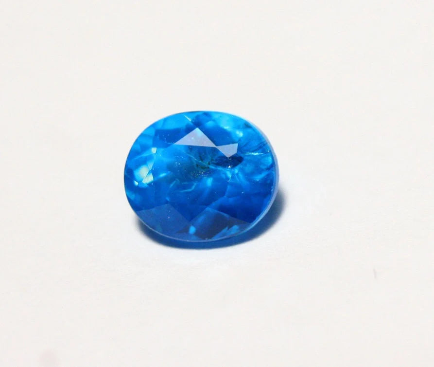 Neon Blue Apatite 1.35ct Vibrant Oval Cut Lagoon Blue Gemstone Tanzania 7x6mm AAA