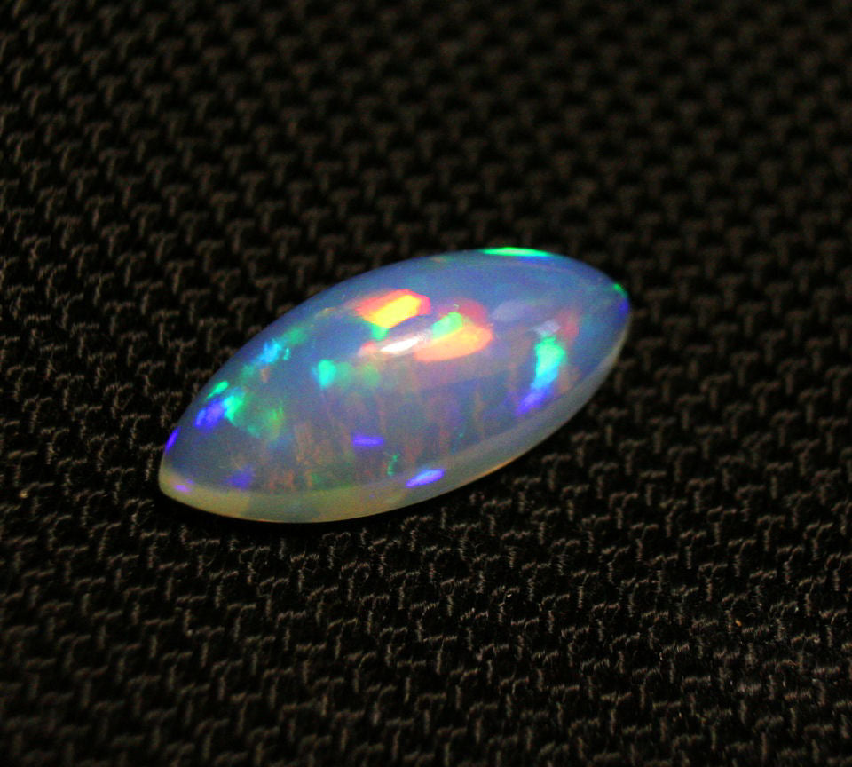 Welo Opal Cabochon 5.68ct Rainbow Marquise Natural Ethiopian Opal 20x9mm