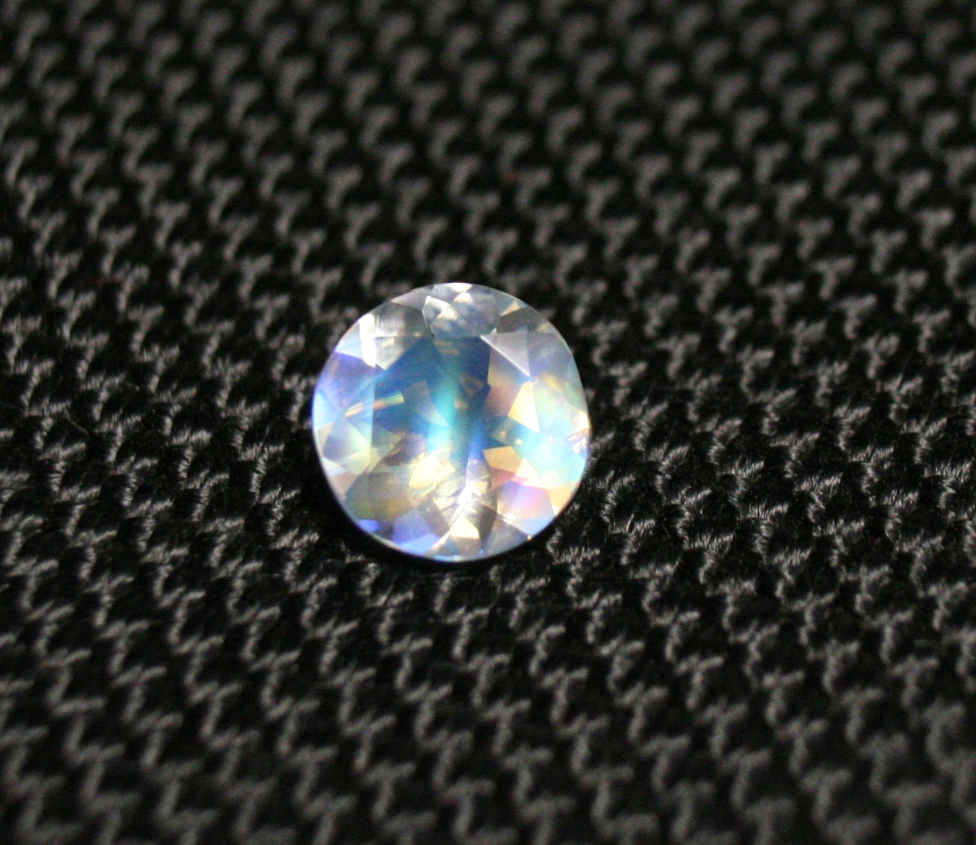 Faceted Moonstone 0.9ct Madagascar AAA Rainbow Moonstone 7x6.5mm