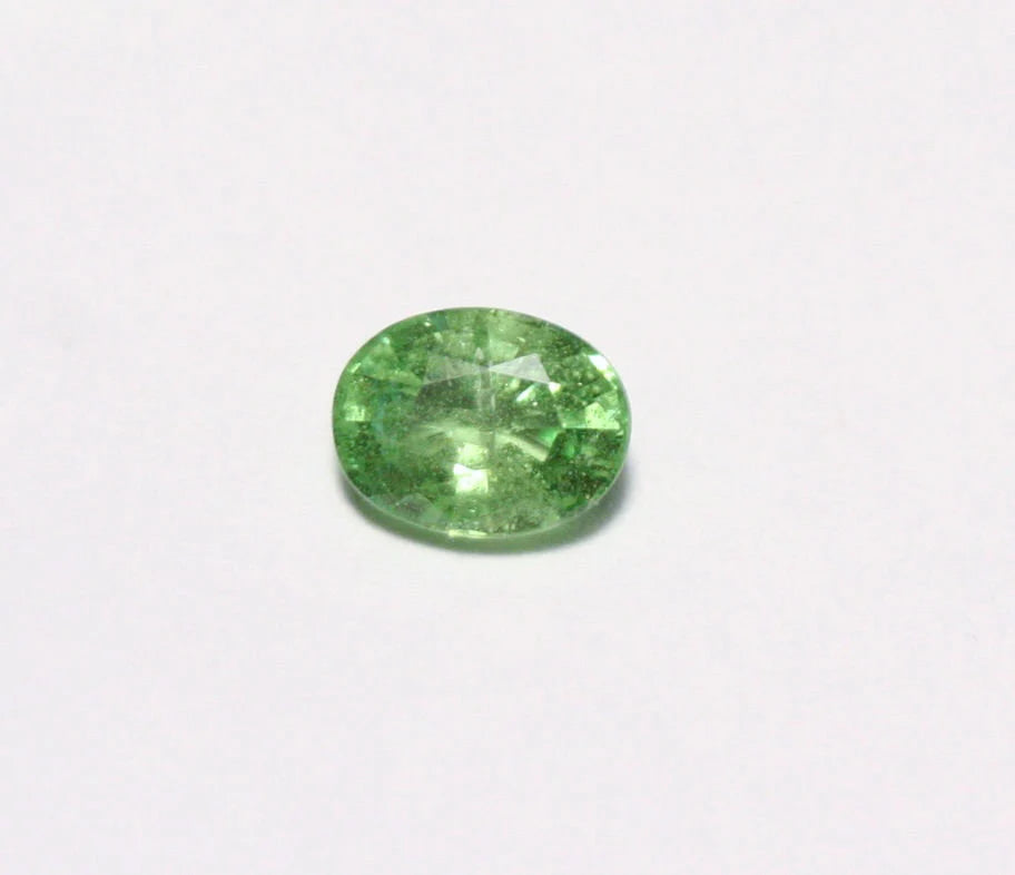 Merelani Mint Grossular Garnet 0.67ct 6x4.5mm Rare Vivid Green Faceted Gem Tanzania