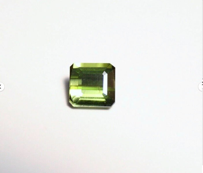 Green Tourmaline 0.91ct Beautiful Emerald Cut Gemstone Brazil 5x5mm