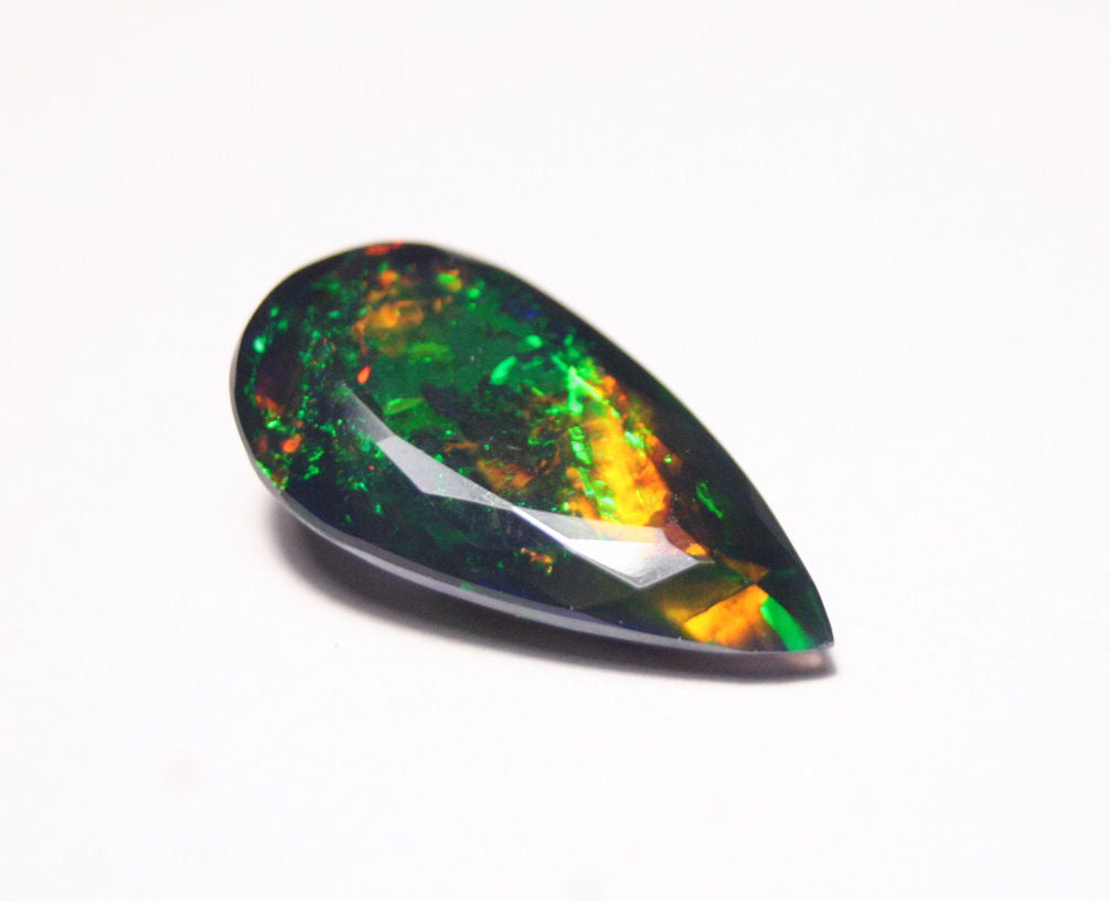 Faceted Black Welo Opal 5.2ct Rainbow Blaze AAA Natural Ethiopian Opal Video