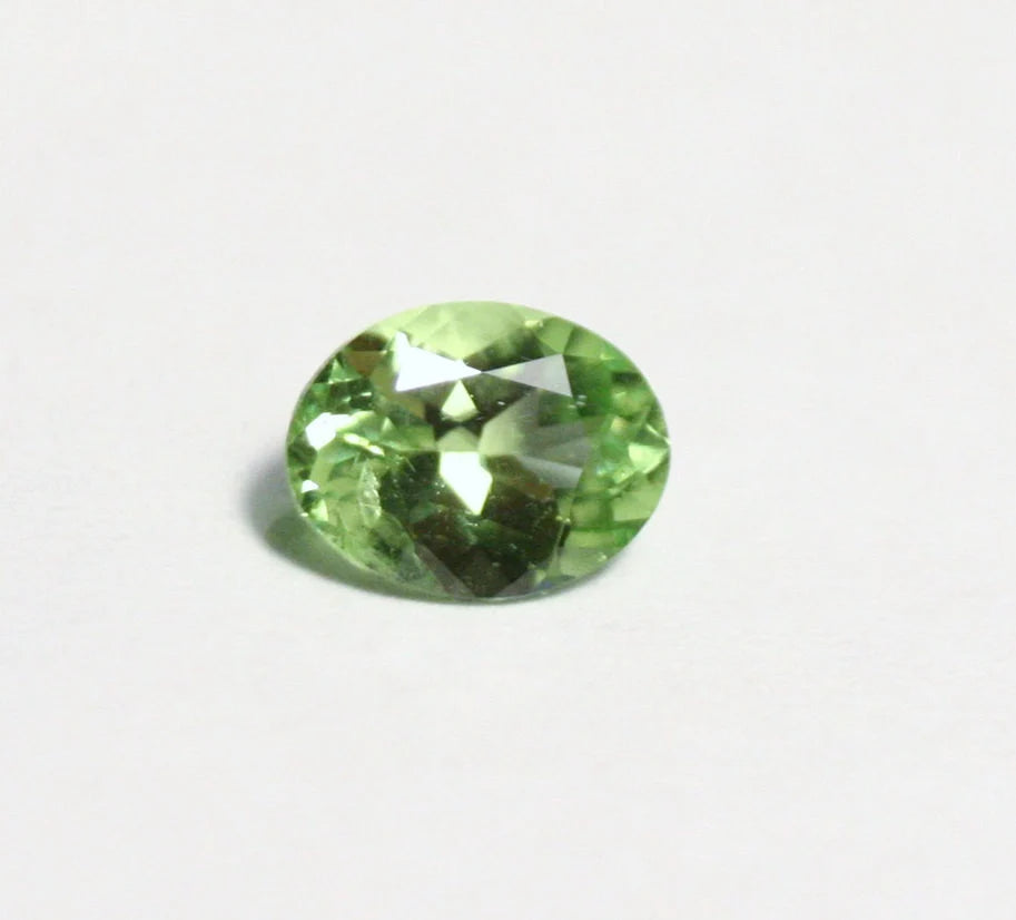 Merelani Mint Grossular Garnet 0.47ct Rare Vivid Green Faceted Fluorescent Gem 6x4mm