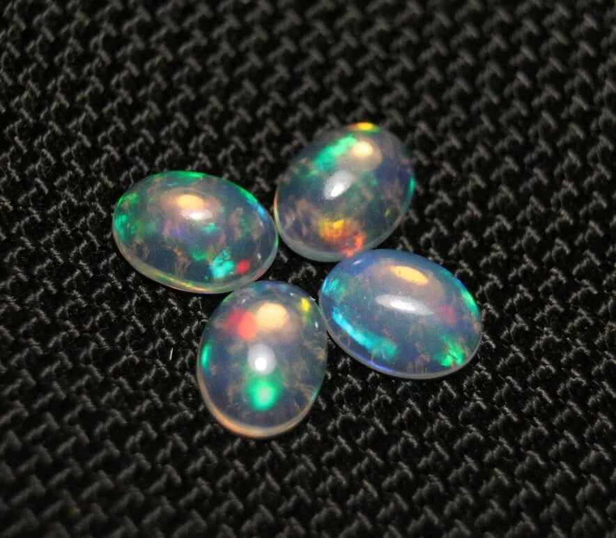 Welo Crystal Opal Cabochon 8x6mm 2.8ct 4pc Lot Lovely Natural Matching Opal Lot