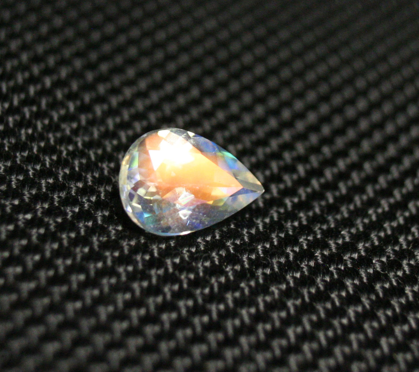 Faceted Moonstone 1.62ct Madagascar AAA Rainbow Moonstone 10x7mm Pear