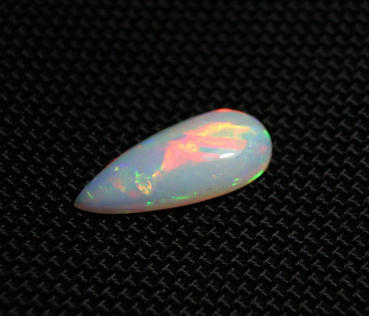 Welo Precious Opal Cabochon 4.8ct Rainbow Teardrop Natural Ethiopian Opal Video 22x9mm