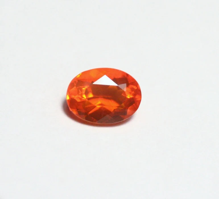 Faceted Mexican Fire Opal 0.6ct Quality Natural Oval Cut Vivid Orange Fire Opal 7x5mm