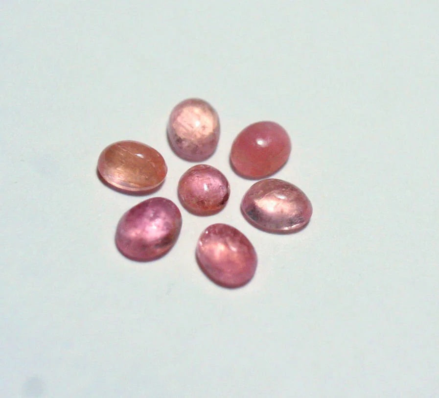 Pezzottaite Cabochon 7pc Lot 1.34ct Ultra Rare Raspberry Beryl - Madagascar