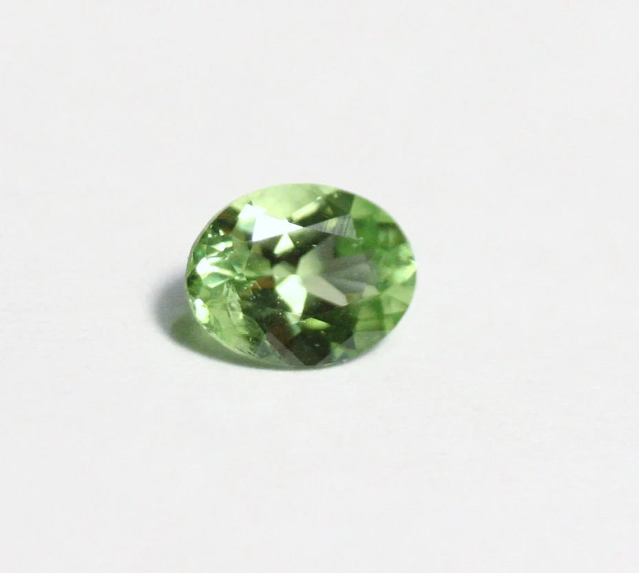 Merelani Mint Grossular Garnet 0.47ct Rare Vivid Green Faceted Fluorescent Gem 6x4mm