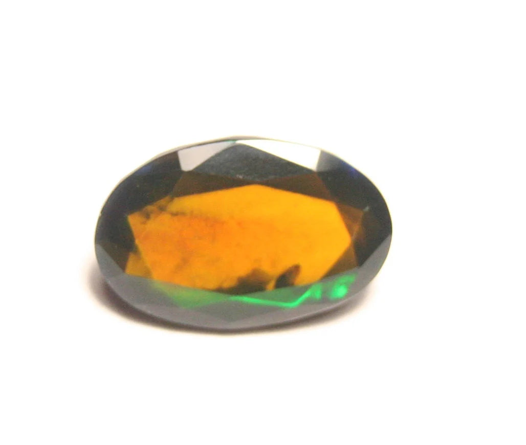 Faceted Black Welo Opal 4ct Neon Broad Flash - AAA Ethiopian Opal - See Video