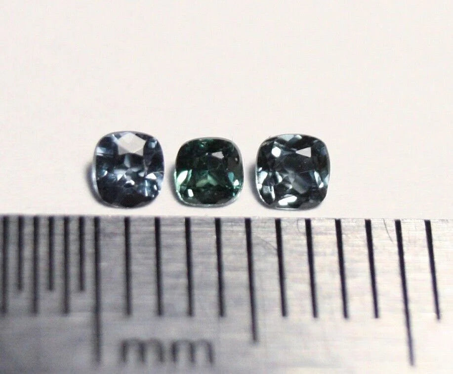 Blue Colour Change Garnet Bekily, 0.25ct Melee 3pc Lot Madagascar Worlds Rarest Garnet