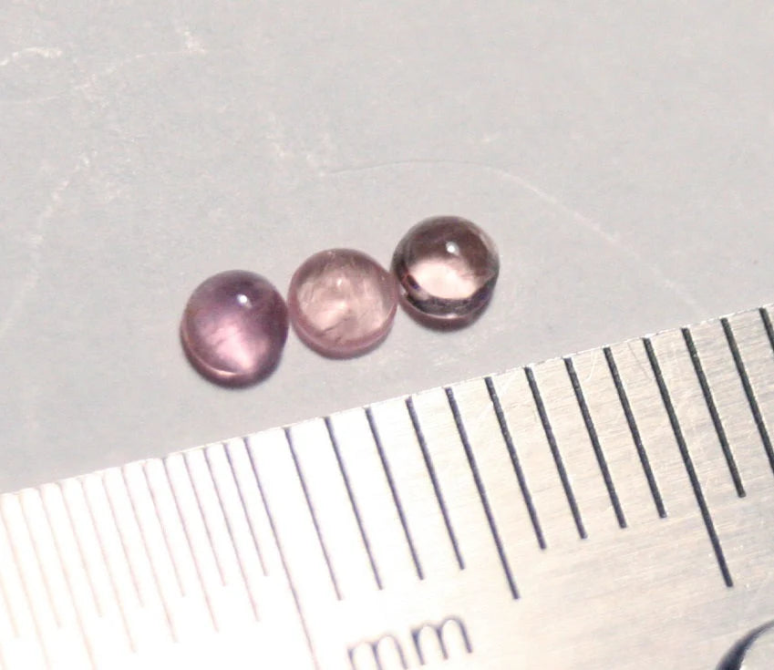 Pezzottaite Cabochon 3pc Lot 0.2ct - Ultra Rare Raspberry Beryl - Madagascar